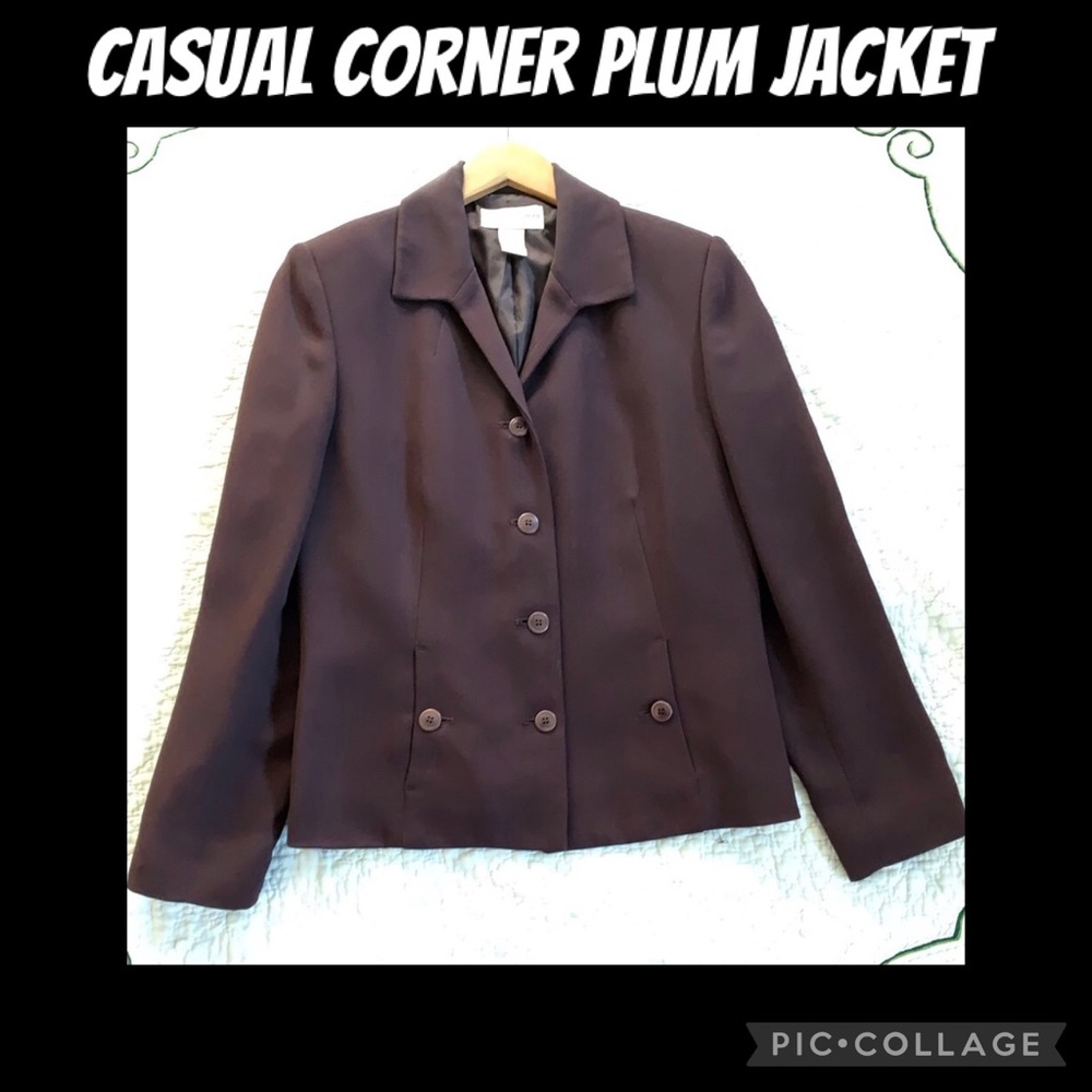 🍁Luscious Plum Color, 4 button blazer, Casual Corner, size 6